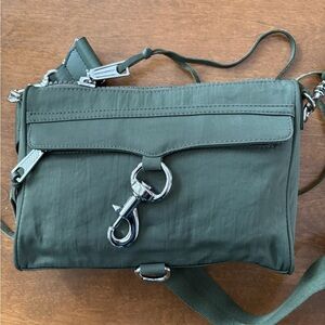 Rebecca Minkoff Olive Green Crossbody Bag with Silver Accents